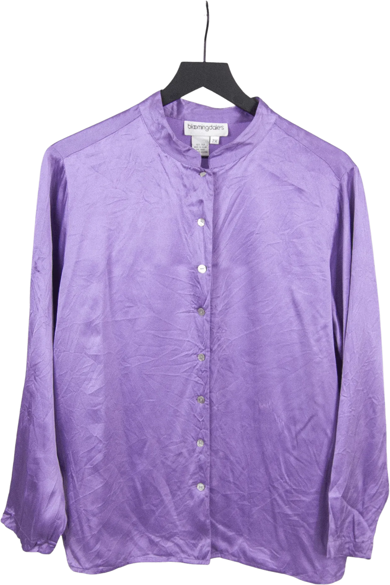 00's Silk Lilac Long Sleeve Shirt by Bloomingdales