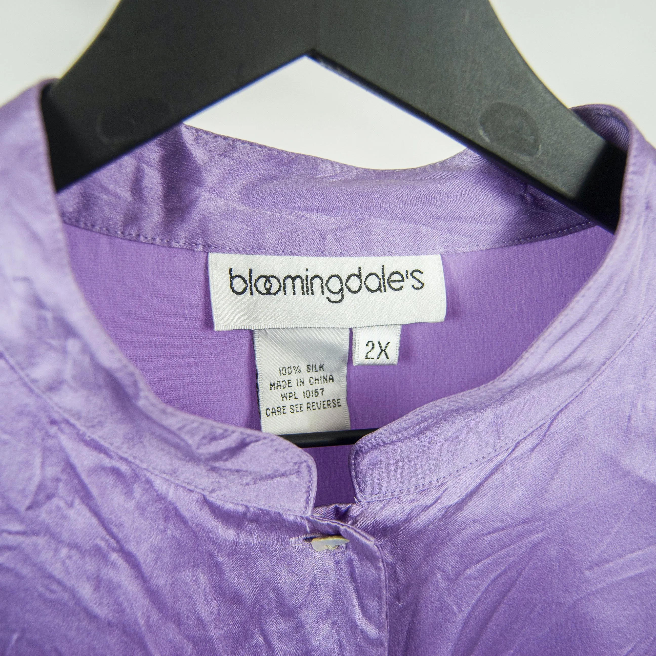 00's Silk Lilac Long Sleeve Shirt by Bloomingdales