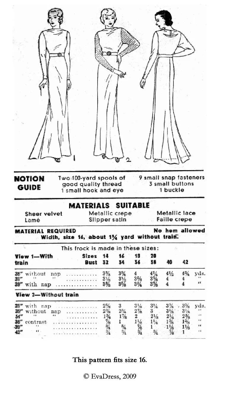 1936 Evening Gown E30-7446