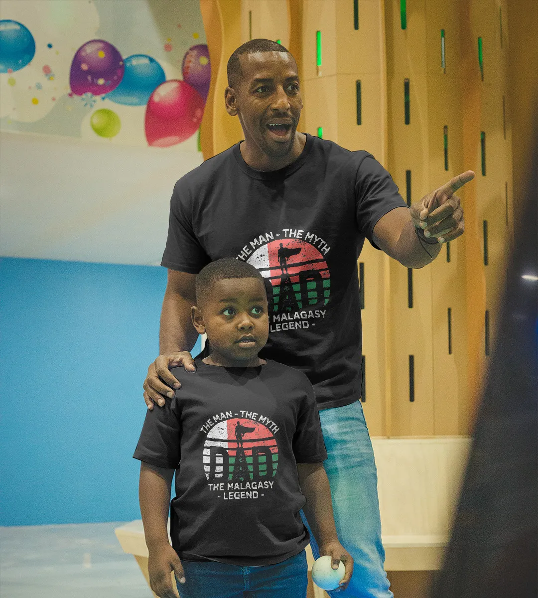 1sttheworld T-Shirt - Dad The Man The Myth The Malagasy Legend Vitange T-Shirt Black A35