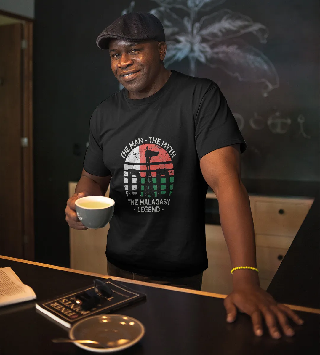 1sttheworld T-Shirt - Dad The Man The Myth The Malagasy Legend Vitange T-Shirt Black A35