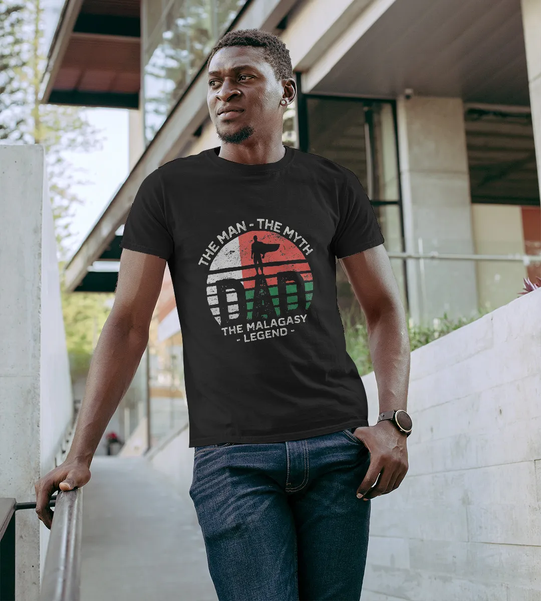 1sttheworld T-Shirt - Dad The Man The Myth The Malagasy Legend Vitange T-Shirt Black A35
