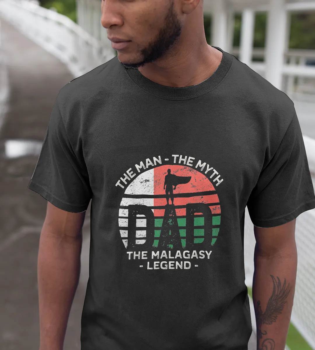 1sttheworld T-Shirt - Dad The Man The Myth The Malagasy Legend Vitange T-Shirt Black A35