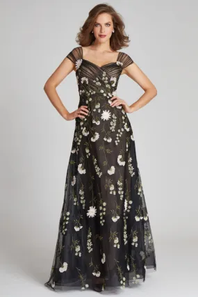 3D Embroidered Tulle Gown