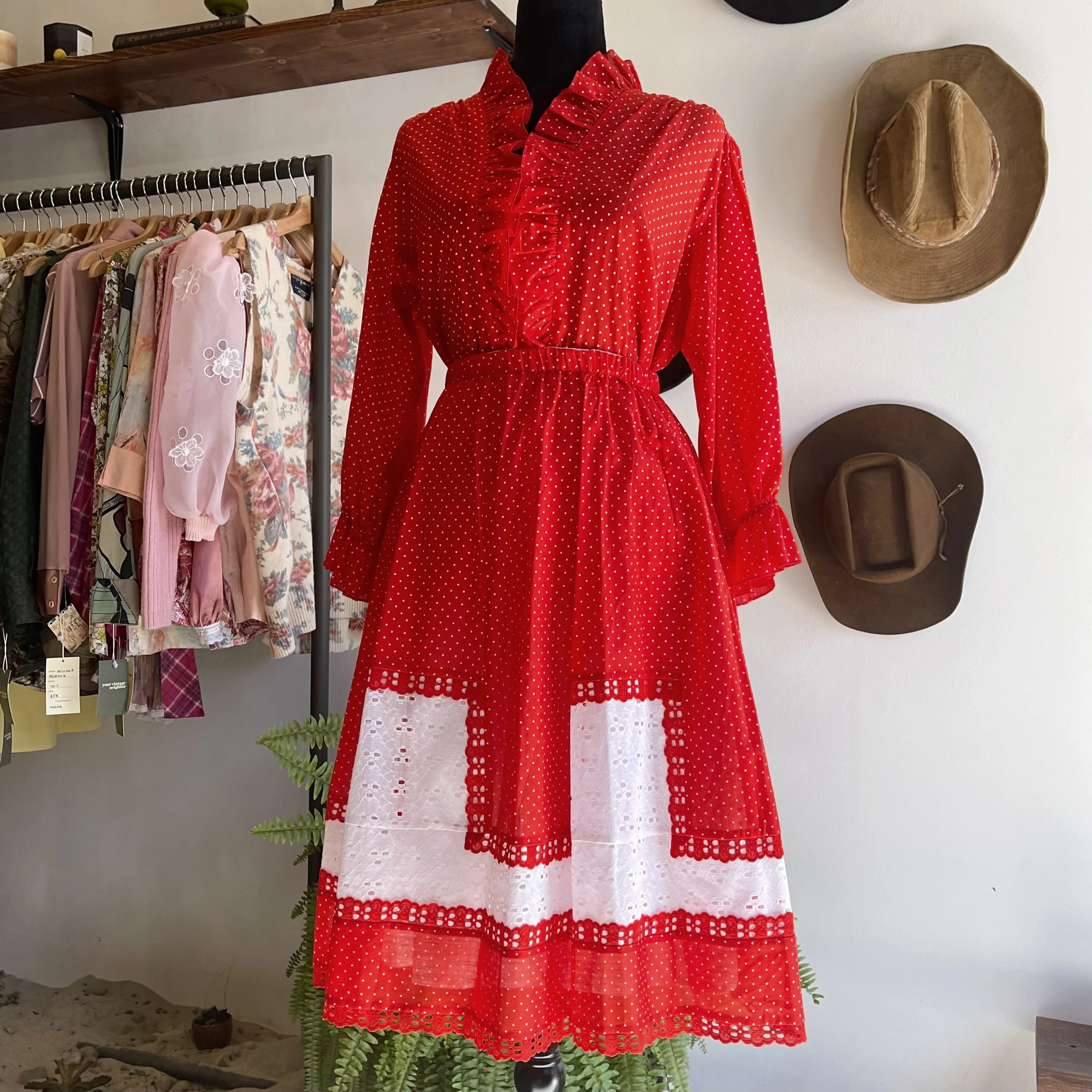 60’s Vintage Polka Dot Skirt Set
