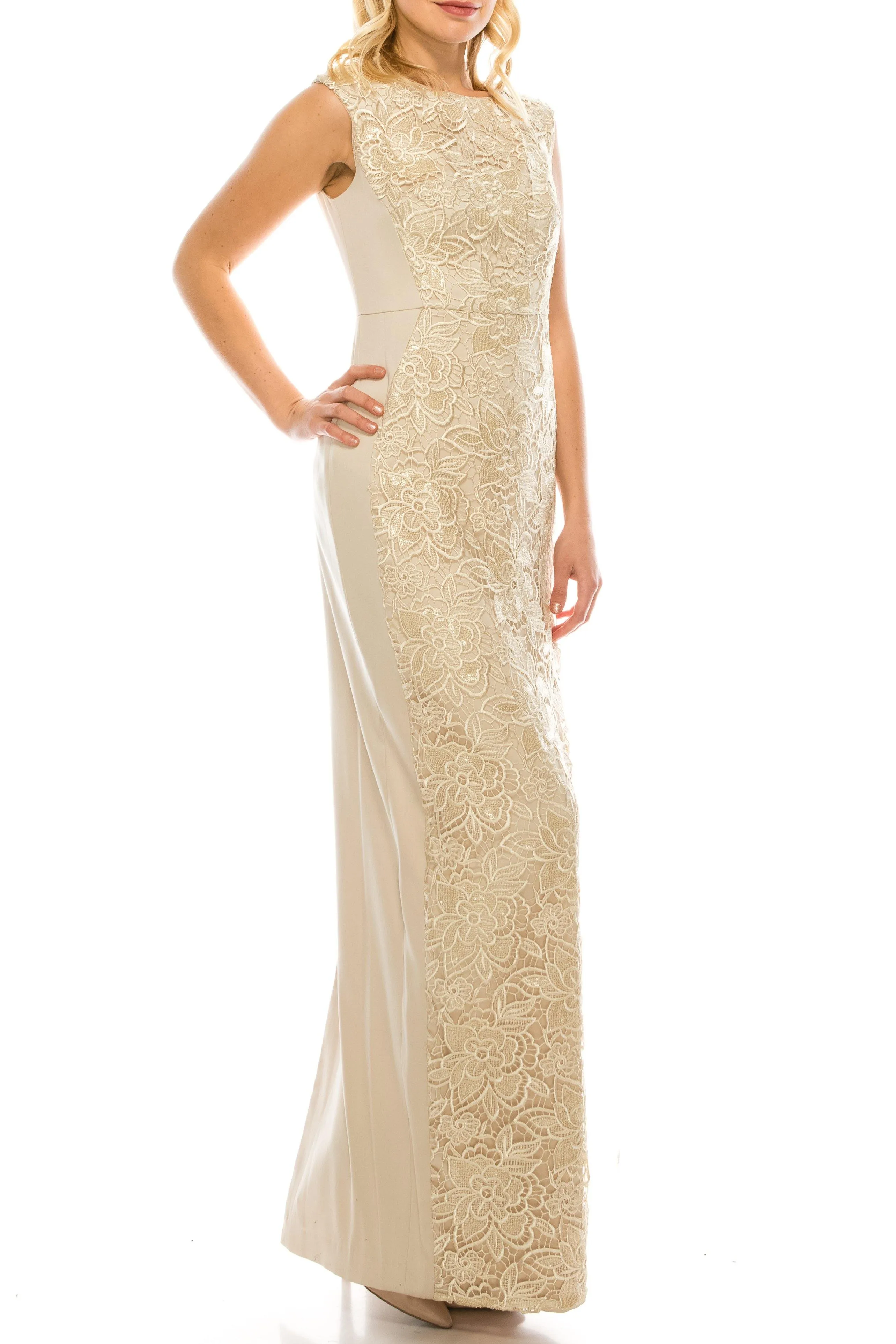 Adrianna Papell AP1E200762 Long Formal Lace Evening Dress