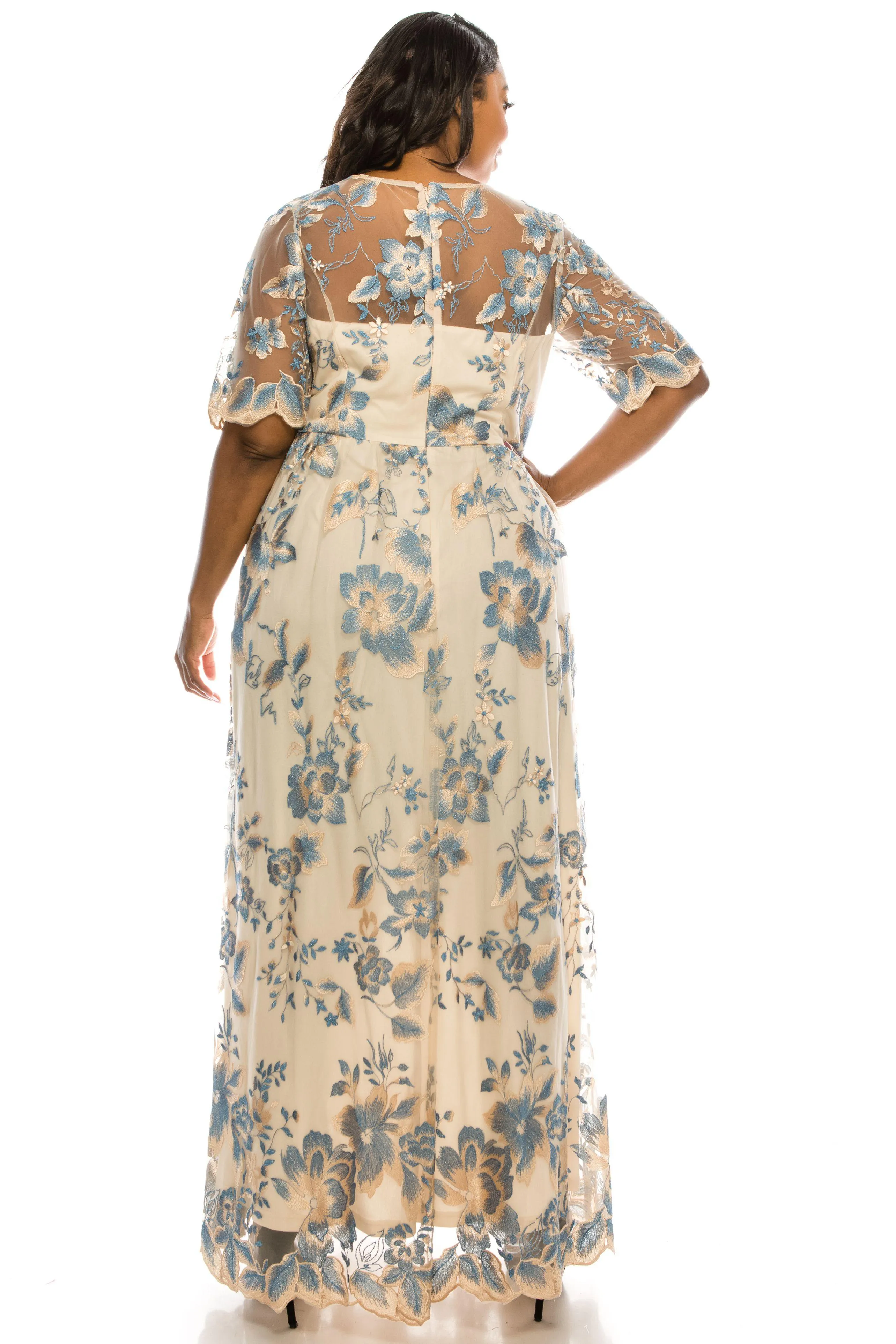Adrianna Papell AP1E200779W Long Floral Evening Gown