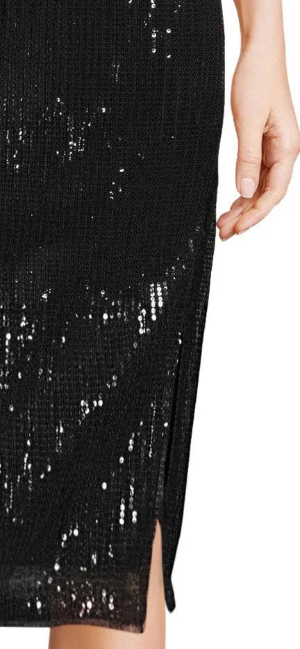 Adrianna Papell AP1E203407 Scoop Neck Sleeveless Short Sequin Dress