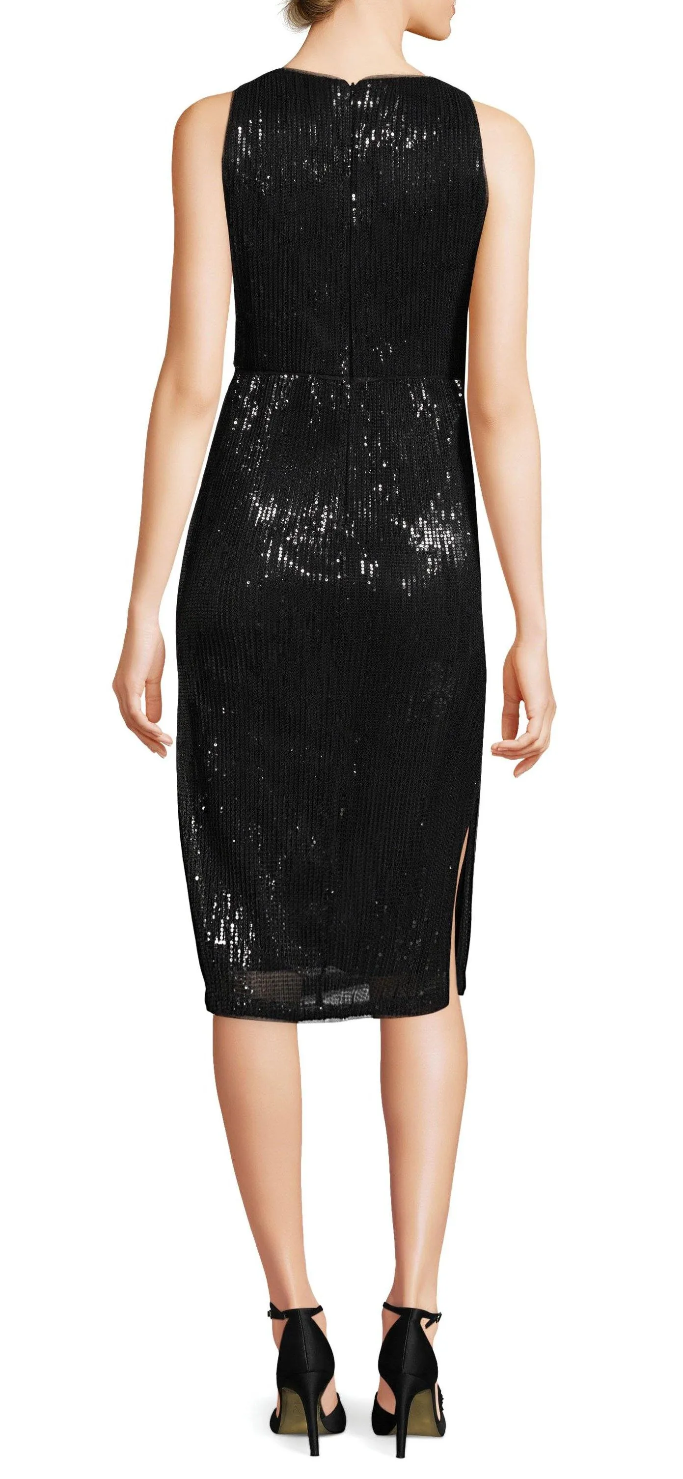 Adrianna Papell AP1E203407 Scoop Neck Sleeveless Short Sequin Dress