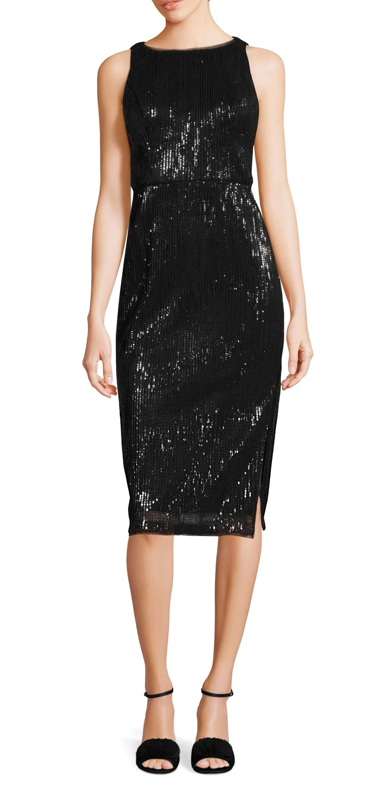 Adrianna Papell AP1E203407 Scoop Neck Sleeveless Short Sequin Dress