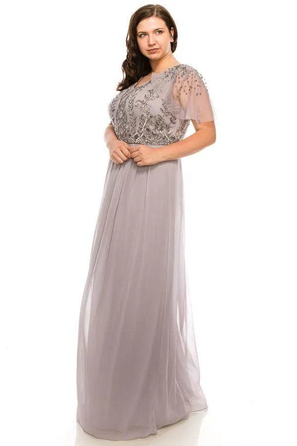 Adrianna Papell AP1E203734W Plus Size Long Dress