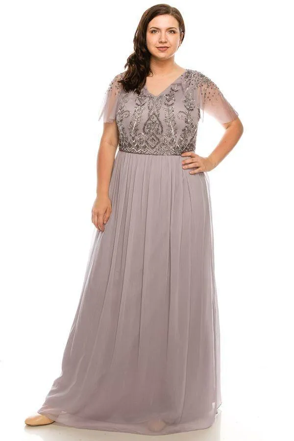 Adrianna Papell AP1E203734W Plus Size Long Dress