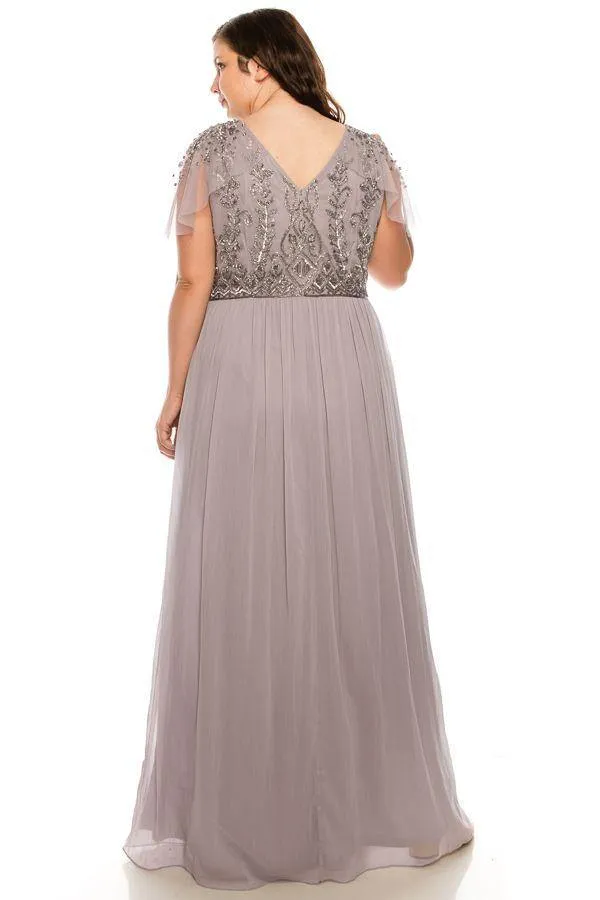 Adrianna Papell AP1E203734W Plus Size Long Dress