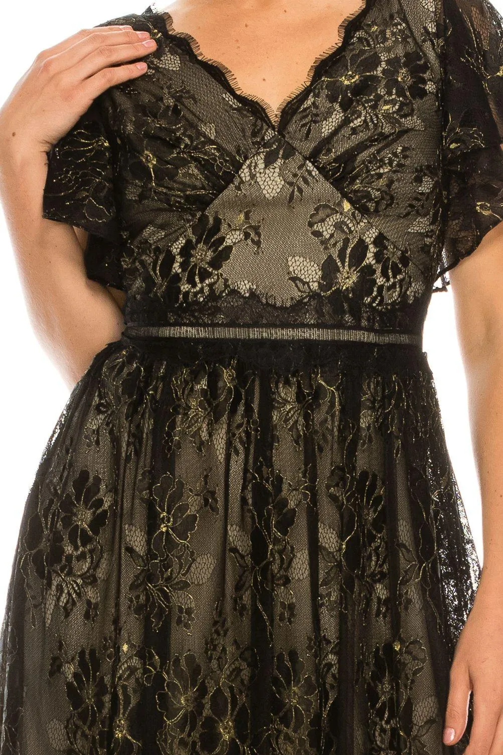 Adrianna Papell AP1E205747 Long Formal Lace Dress