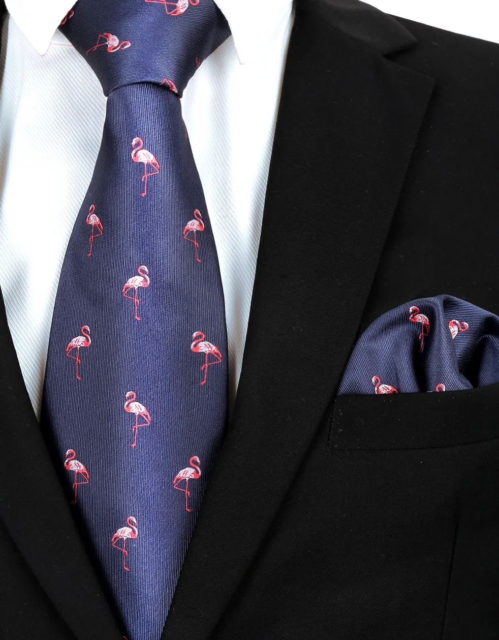 Adult Regular Size Flamingo Patterned Necktie-073