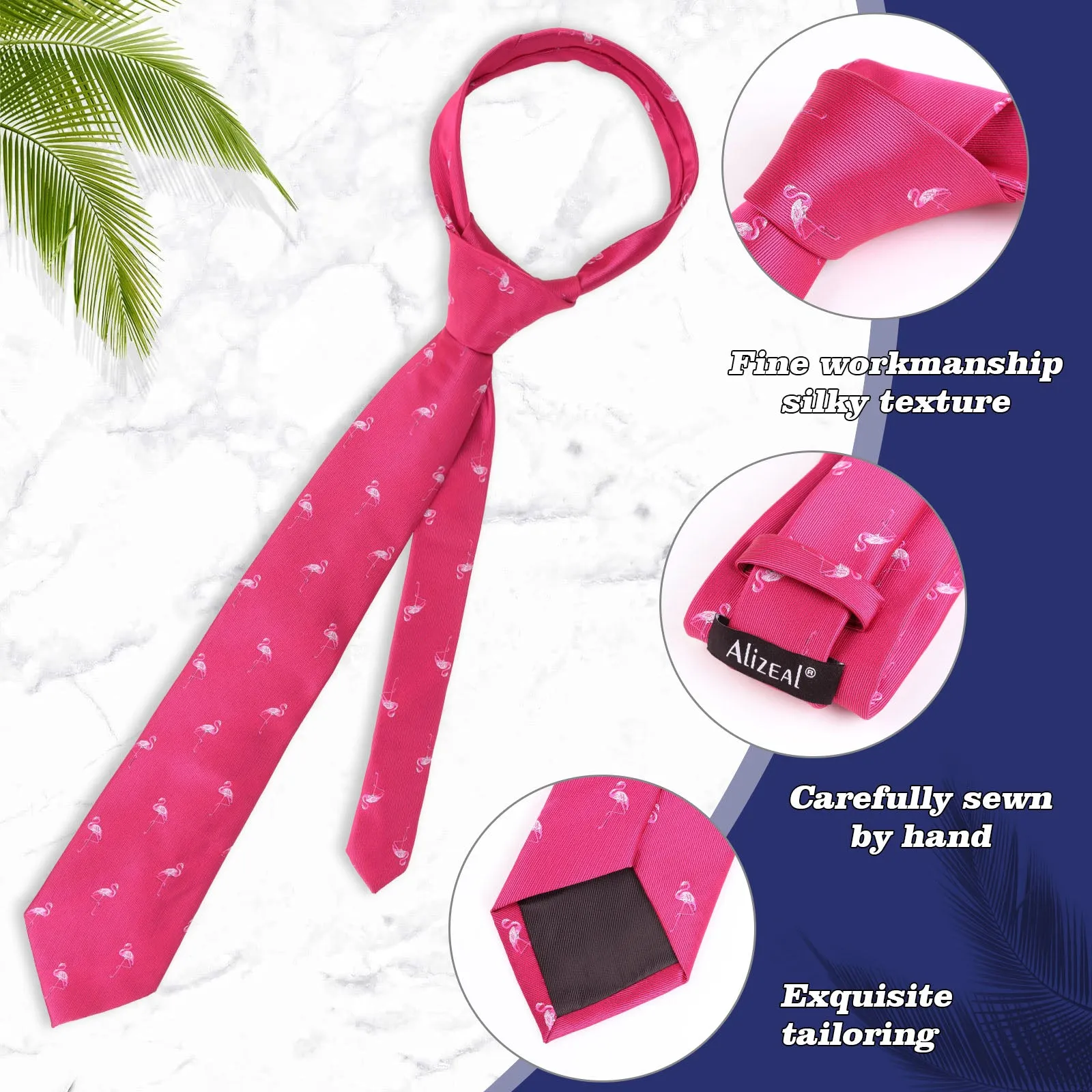 Adult Regular Size Flamingo Patterned Necktie-073