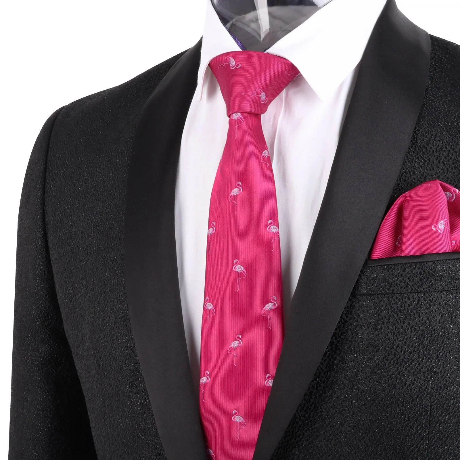 Adult Regular Size Flamingo Patterned Necktie-073