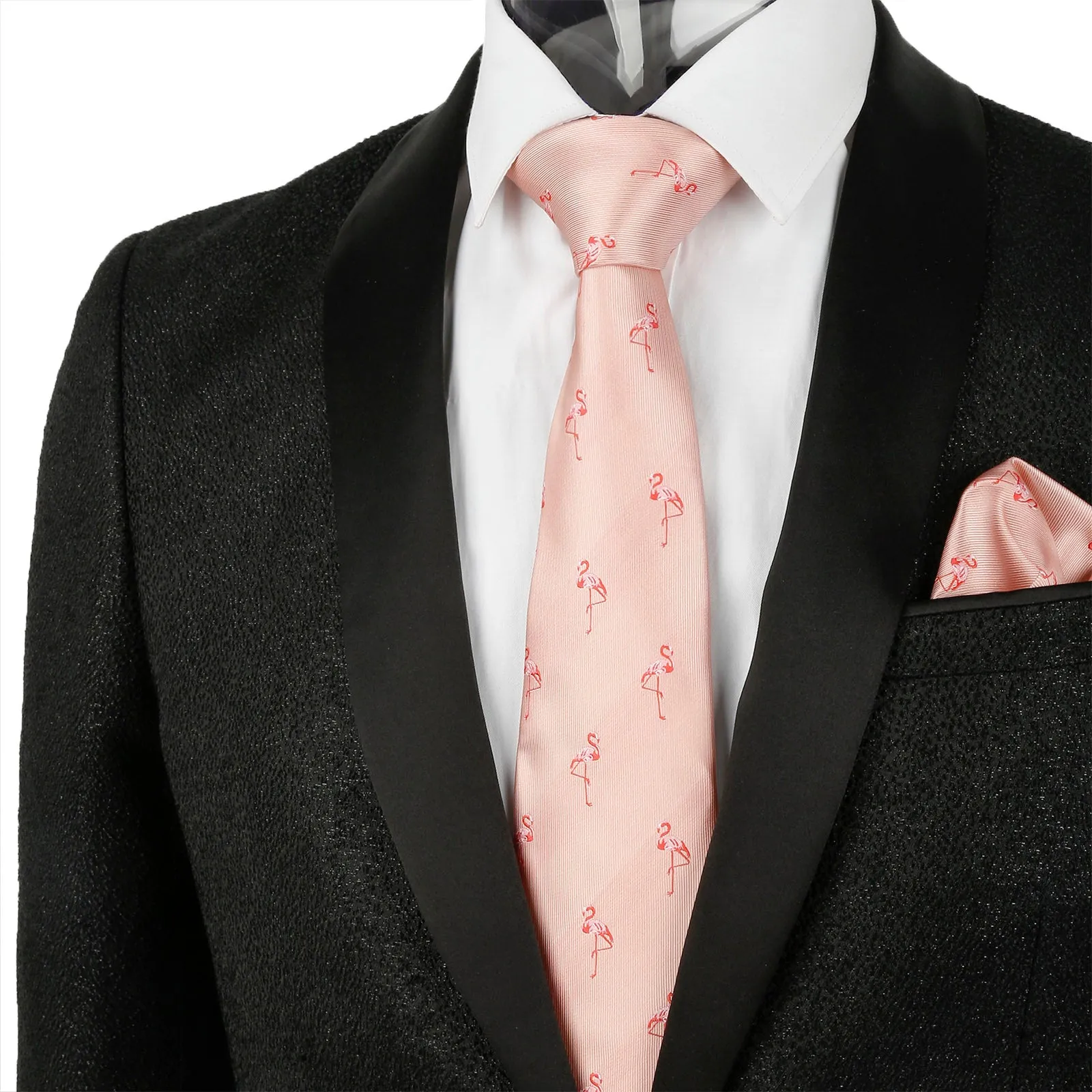 Adult Regular Size Flamingo Patterned Necktie-073