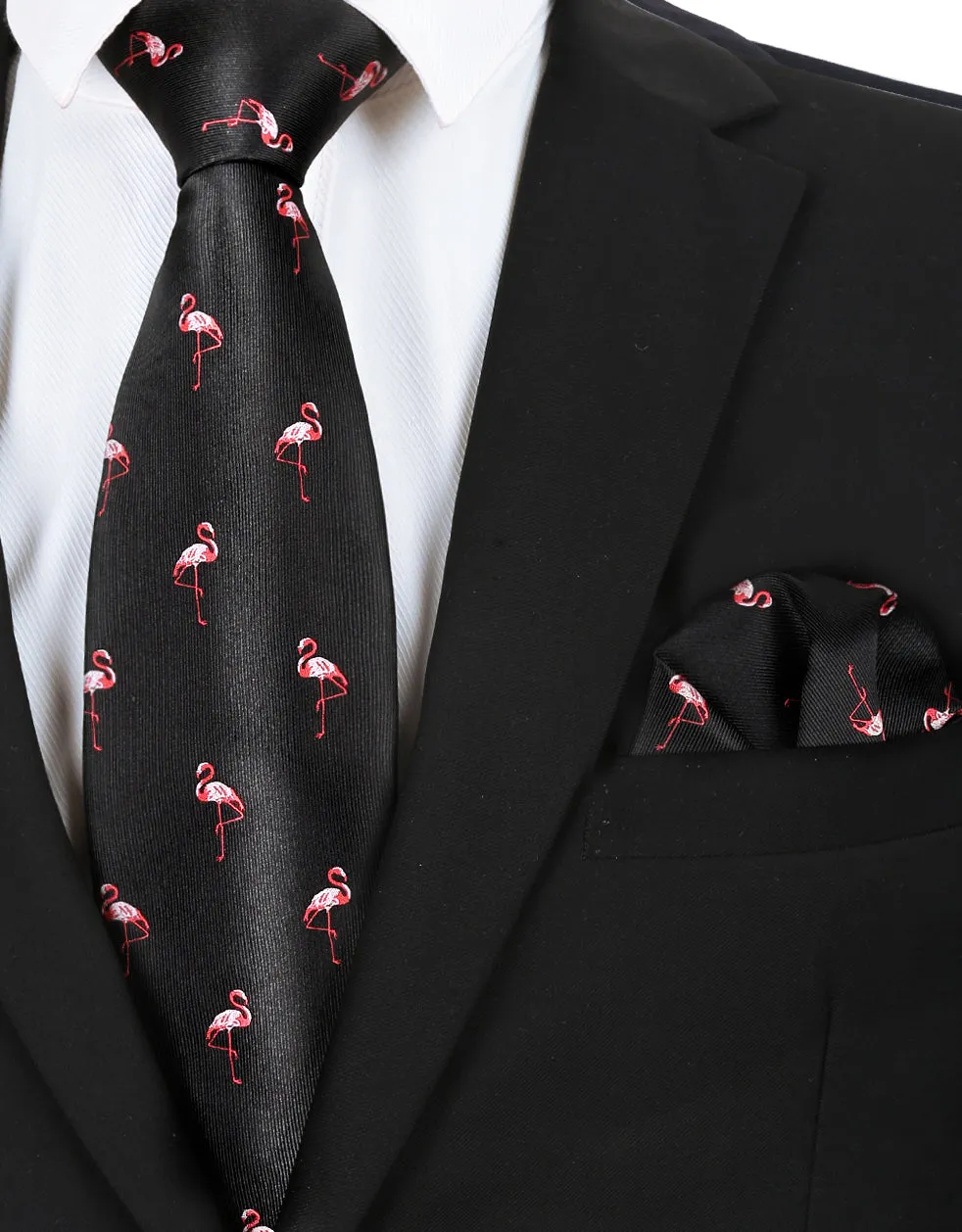 Adult Regular Size Flamingo Patterned Necktie-073