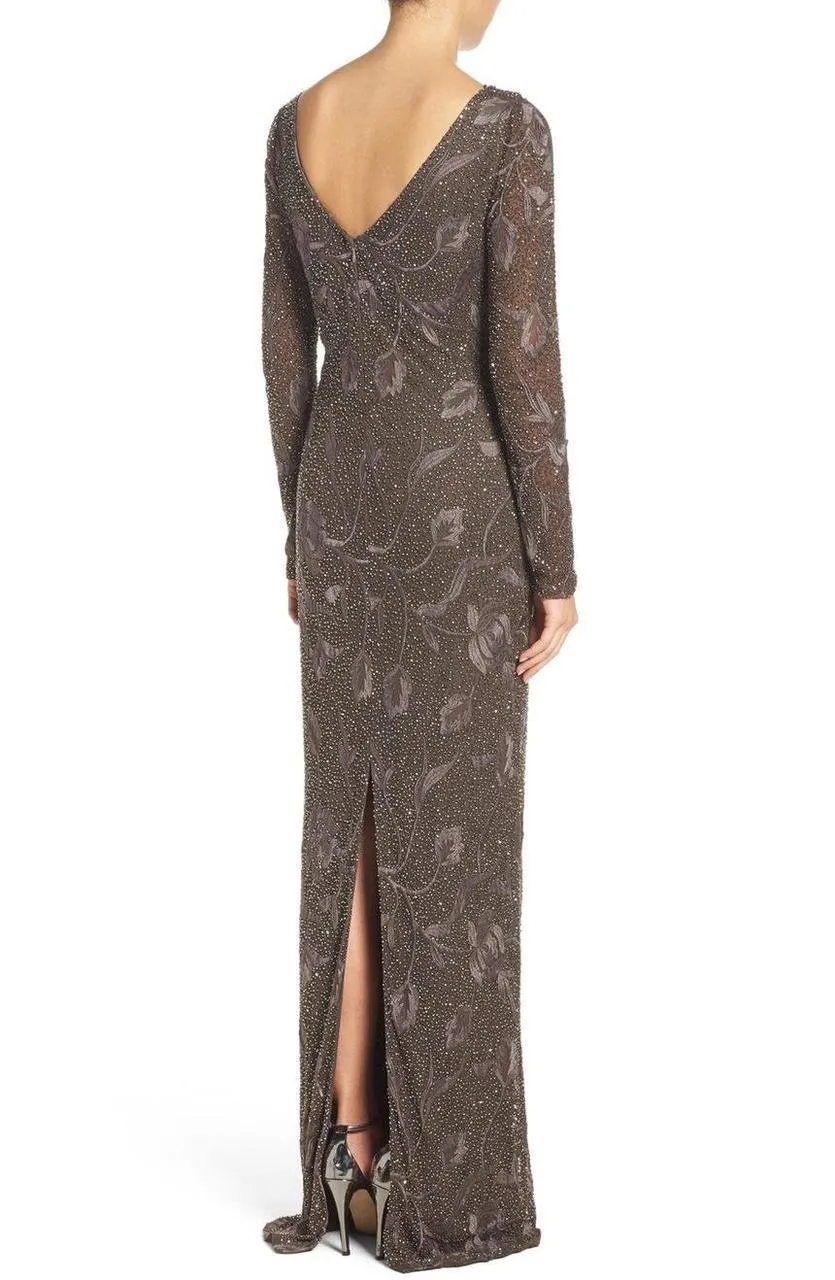 Aidan Mattox - Beaded and Embroidered Mesh Long Dress MD1E200365