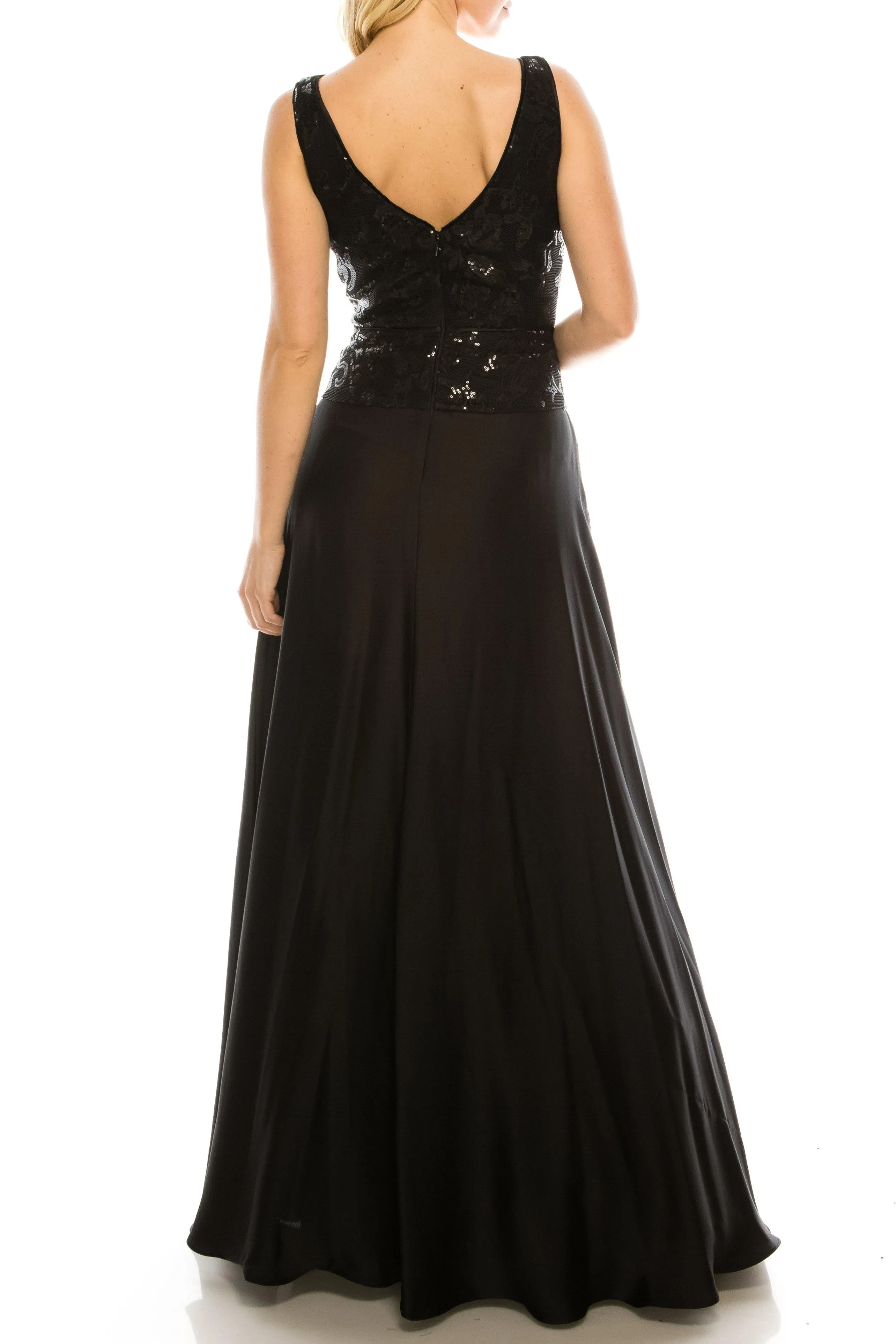 Aidan Mattox Long Formal Sleeveless Peplum Dress