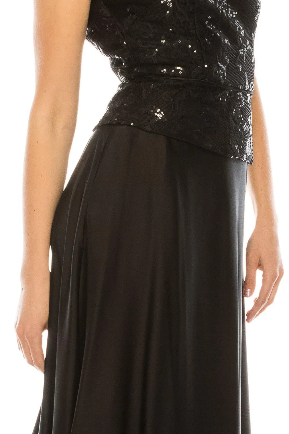 Aidan Mattox Long Formal Sleeveless Peplum Dress