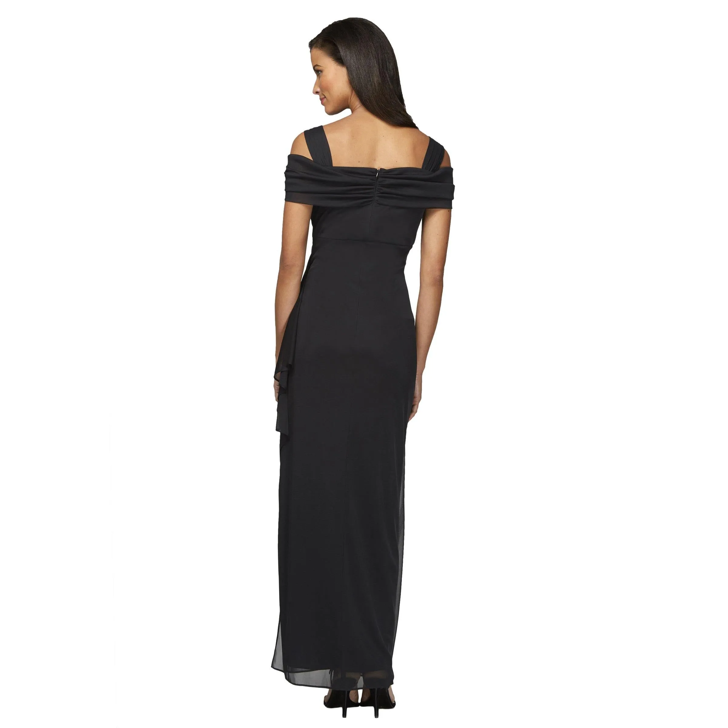 Elegant Off-Shoulder Long Formal Dress by Alex Evenings (Model AE132156) - Perfect for Special Occasions