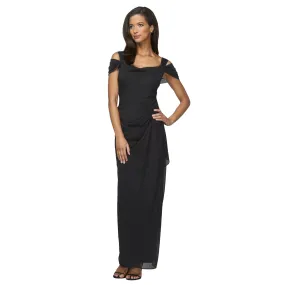 Elegant Off-Shoulder Long Formal Dress by Alex Evenings (Model AE132156) - Perfect for Special Occasions