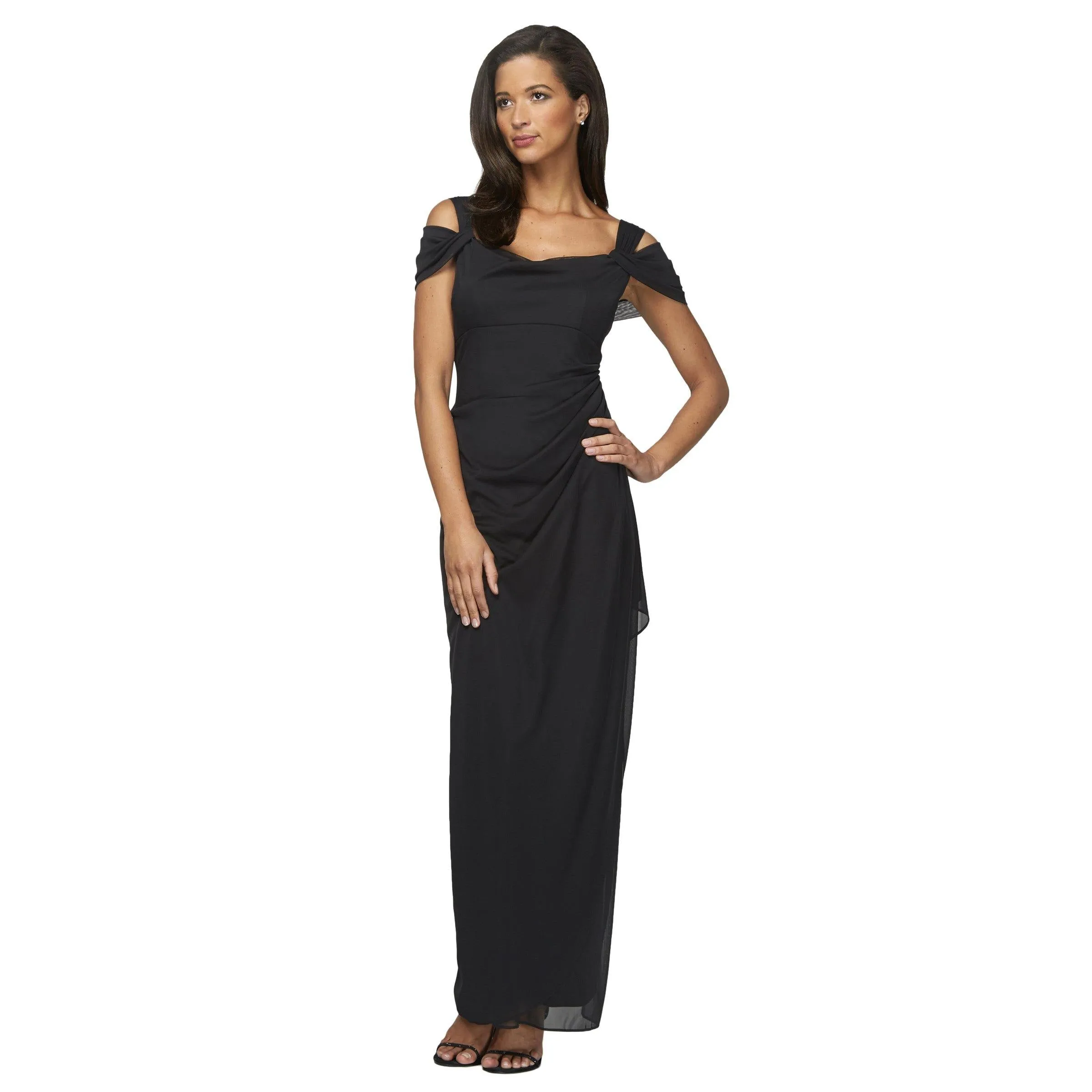 Elegant Off-Shoulder Long Formal Dress by Alex Evenings (Model AE132156) - Perfect for Special Occasions