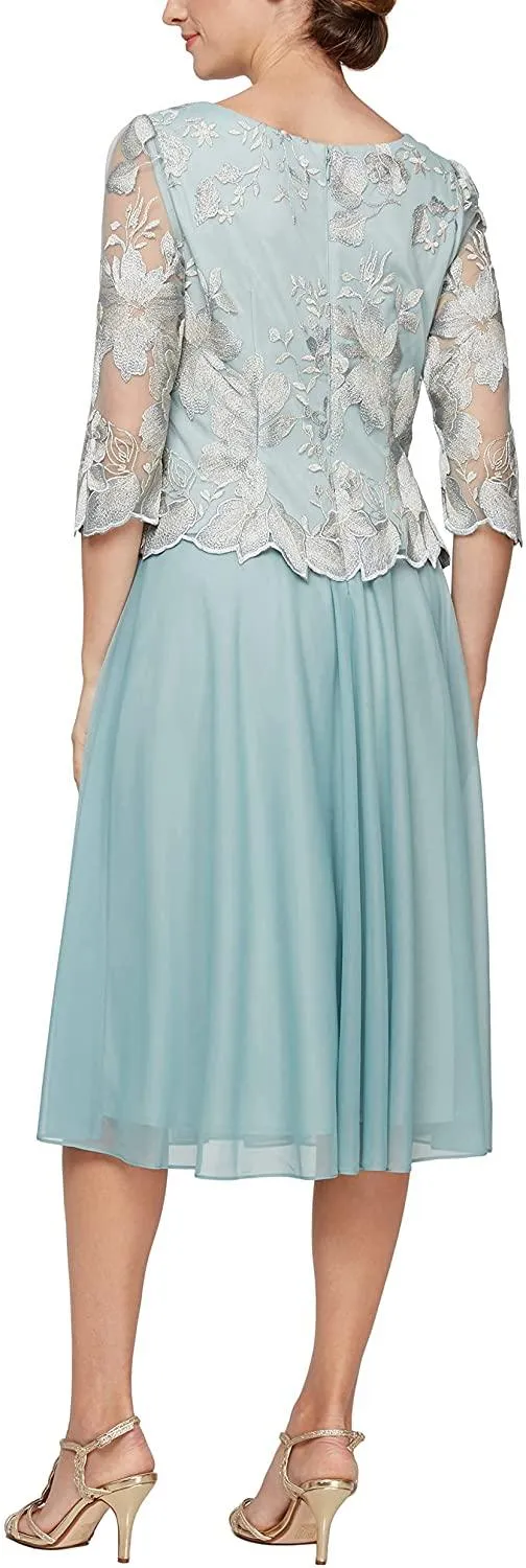 Alex Evenings AE81122420 Tea Length Formal Dress Sale