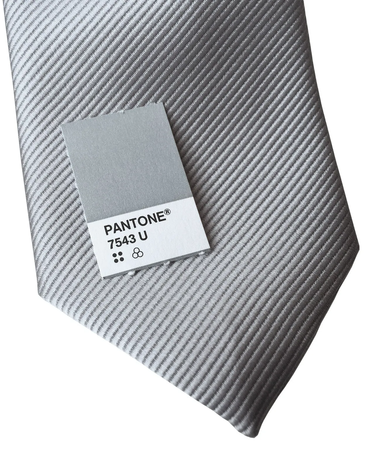 Aluminum Grey Pocket Square. Solid Color Fine-Stripe, No Print
