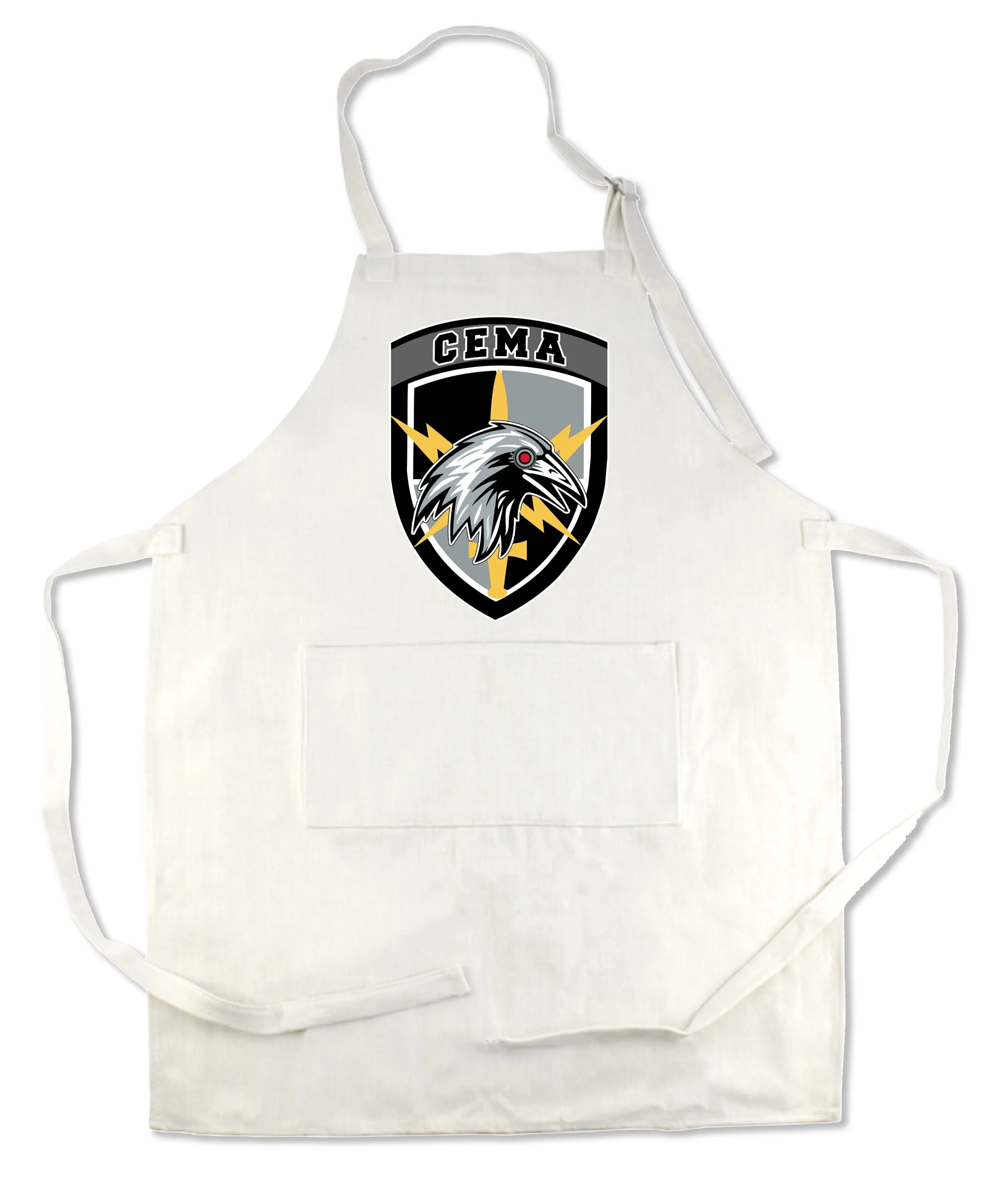 Apron 33" x 25" with large front pocket.