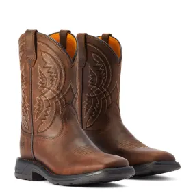 Ariat Kids' 8" Workhog XT Coil Dirt Roads Brown Wide Square Toe Western Boot