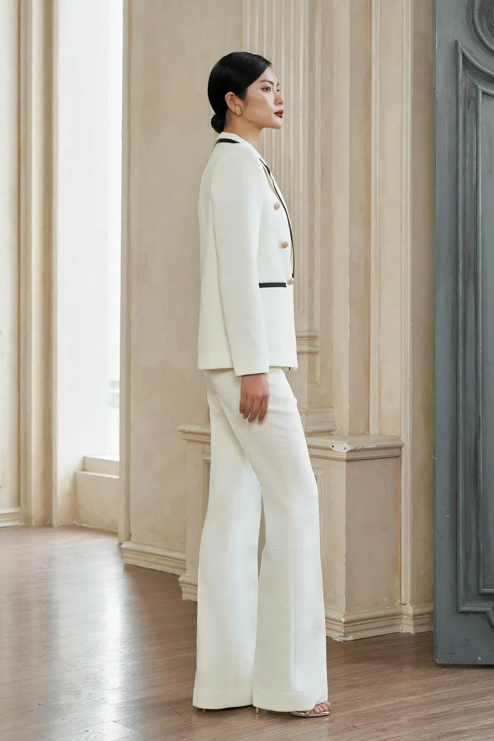 Bianca Straight Notch Lapel Felt Blazer