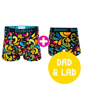 Botanical Dad & Lad Bundle - Mens Boxer Shorts & Kids Boxer Shorts Bundle