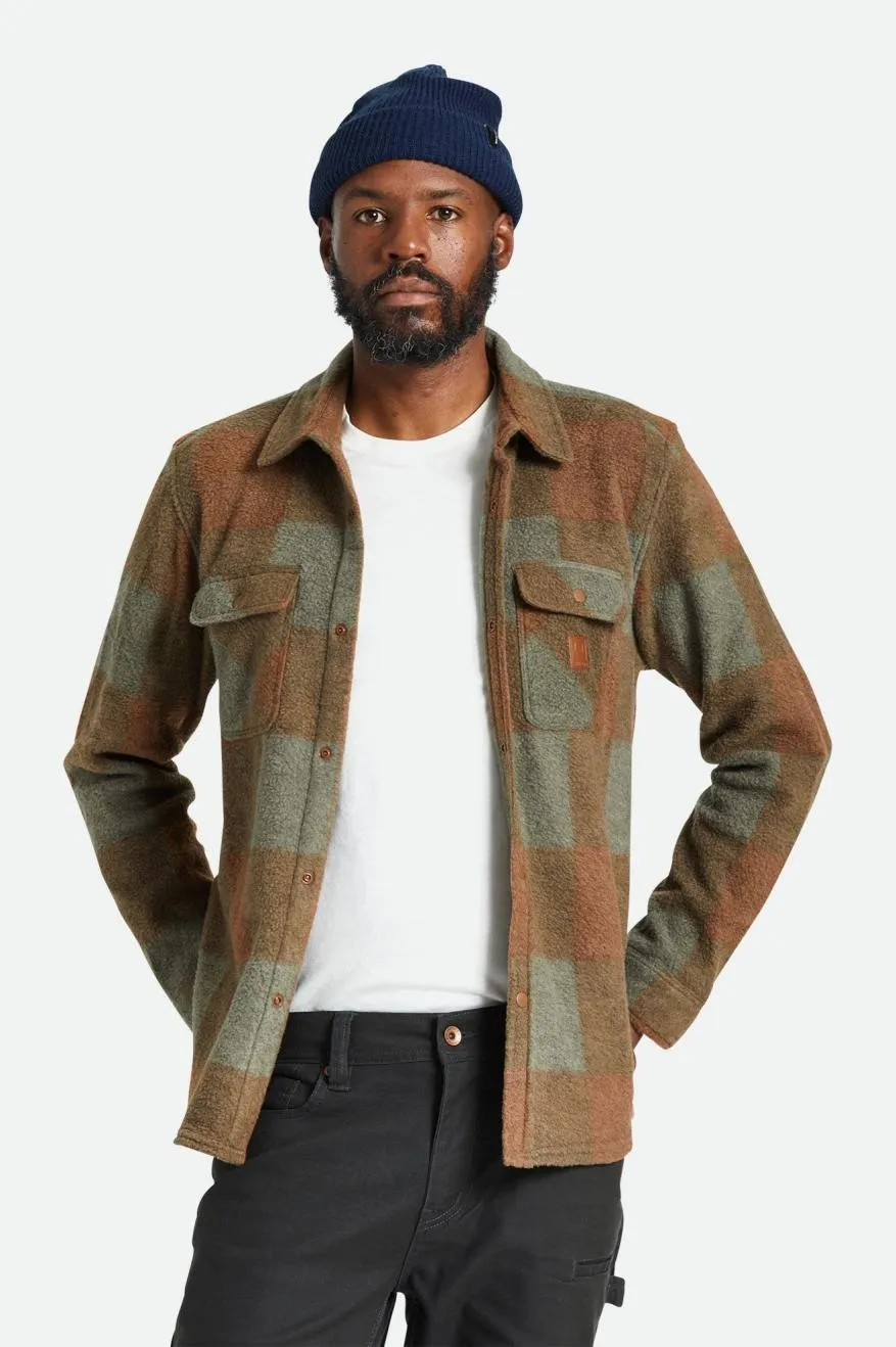 Bowery Arctic Stretch Long Sleeve Fleece - Bison/Olive Surplus Color