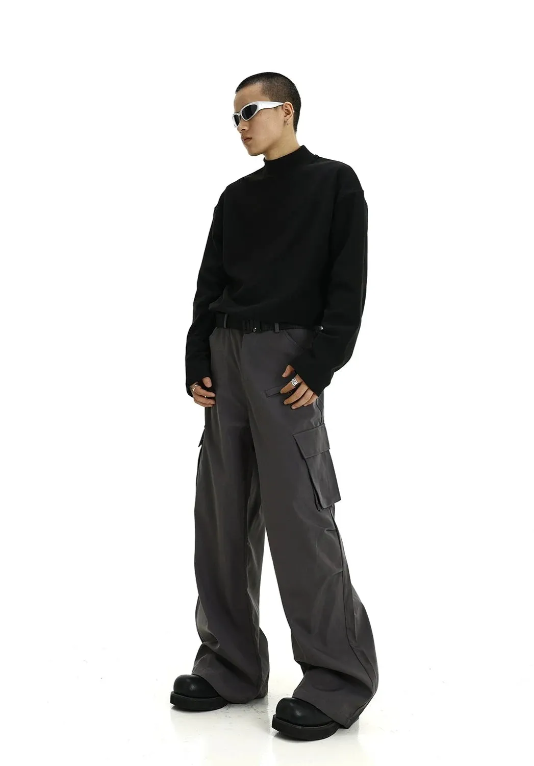 Boxy Mock-Neck Long Sleeve Tee