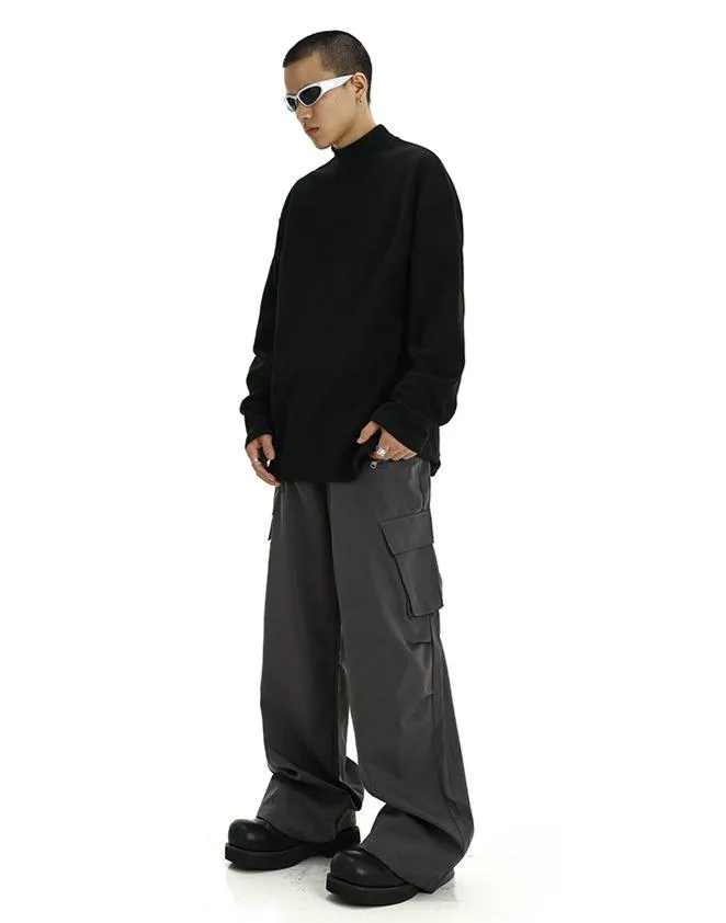 Boxy Mock-Neck Long Sleeve Tee