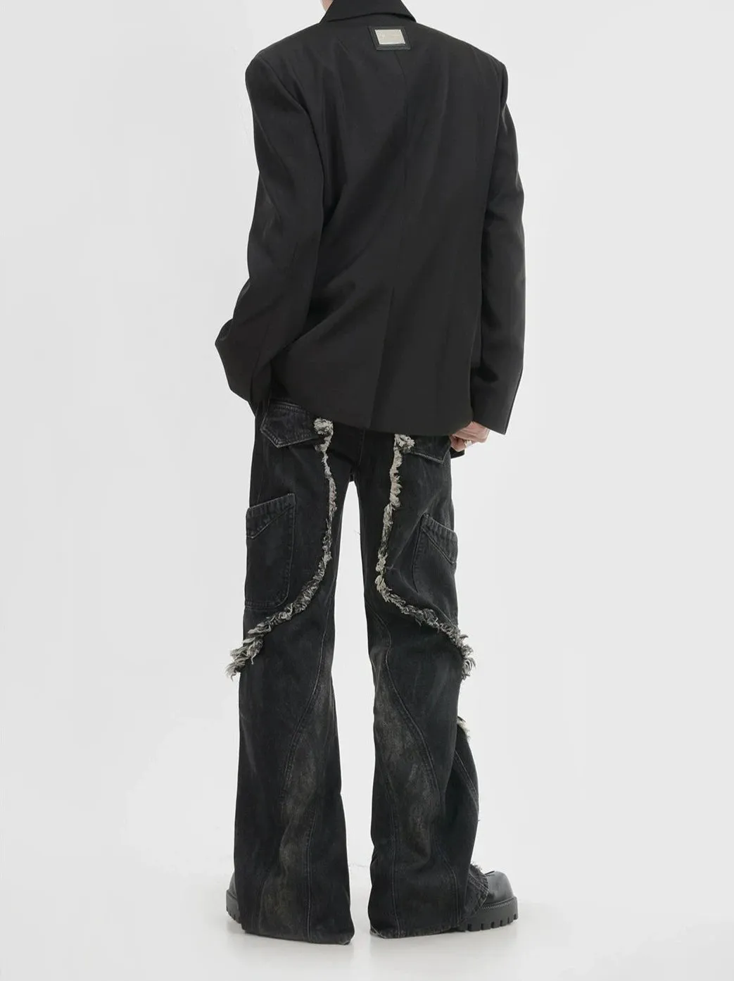 Buckle Detail Oversized Blazer Jacket