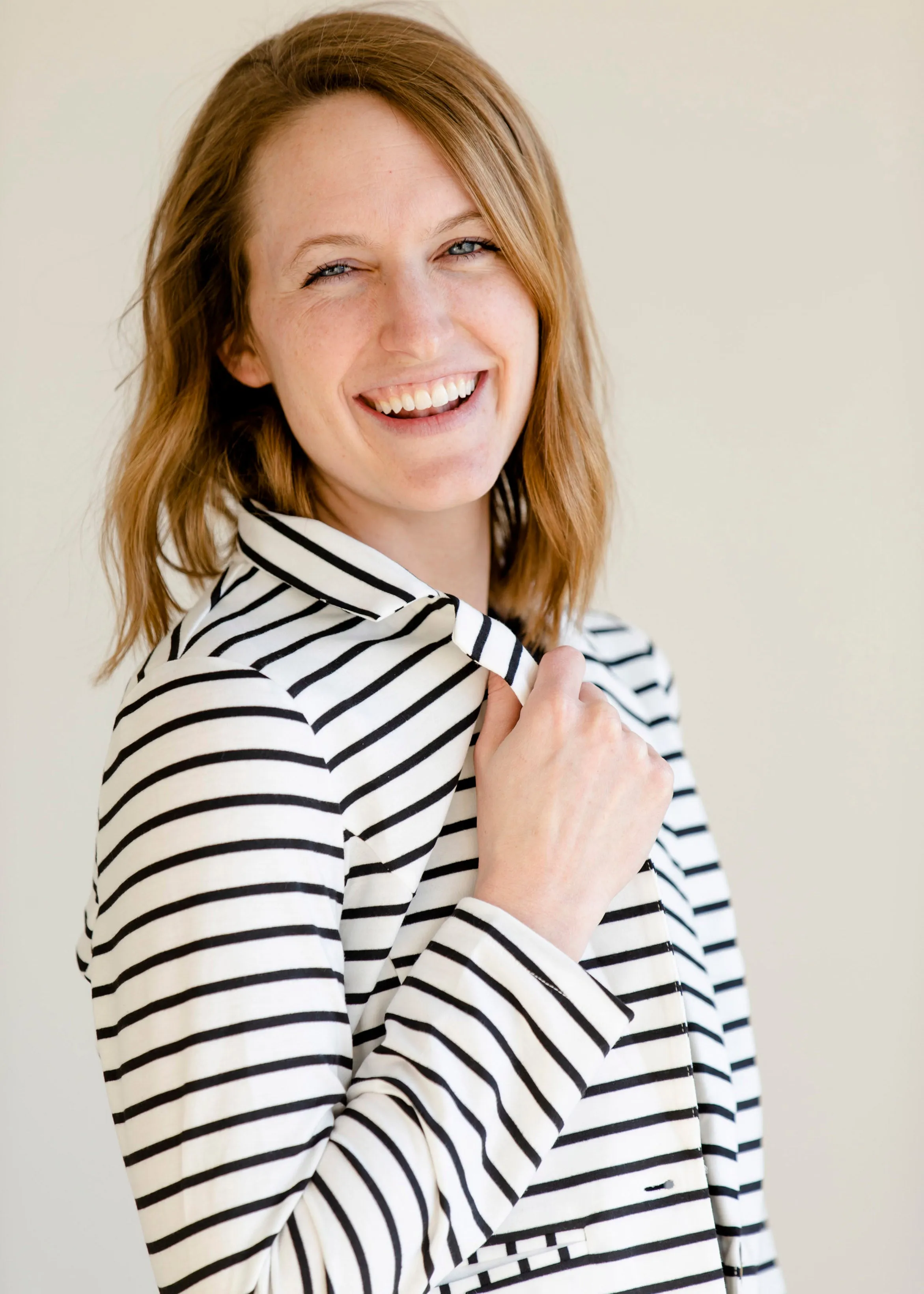 Button Front Black Striped Blazer - FINAL SALE
