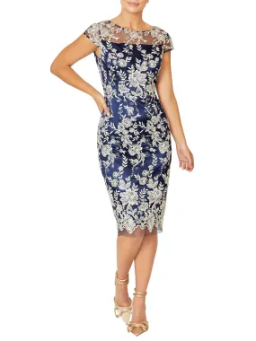 Catherine Navy and Ivory Shift Dress
