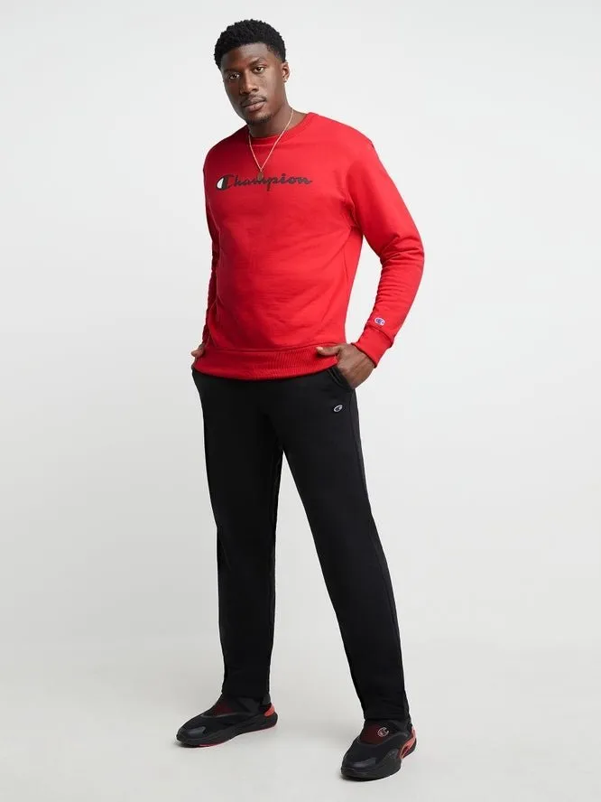 Champion Powerblend Fleece Crew Script Logo Team Red Scarlet GF88H Y06794 2WC