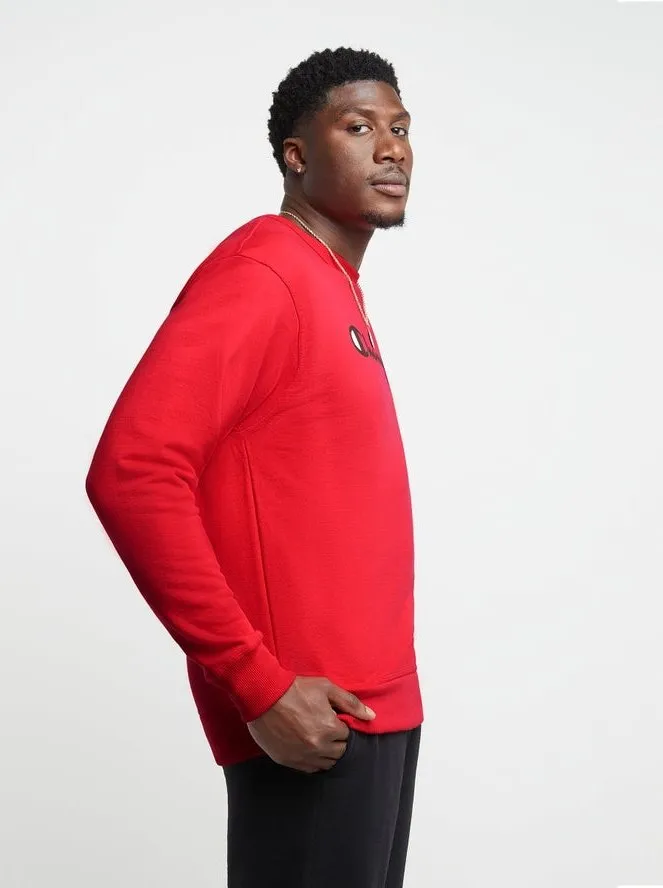 Champion Powerblend Fleece Crew Script Logo Team Red Scarlet GF88H Y06794 2WC