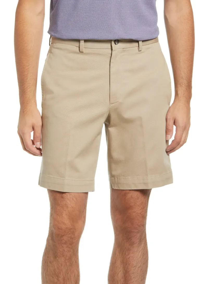 Charleston Khaki Washed Khaki Short<br>Flat Front<br>Regular Rise
