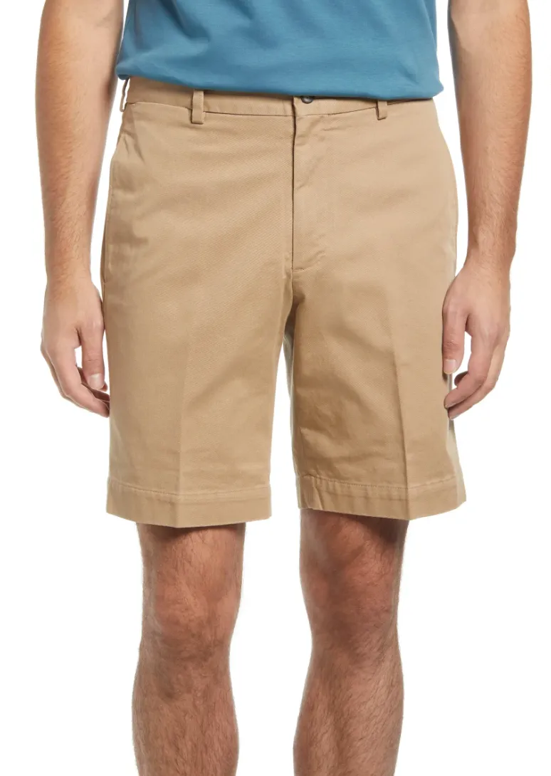 Charleston Khaki Washed Khaki Short<br>Flat Front<br>Regular Rise