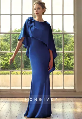 Chic Trumpet Round With Bolero Mother of the Bride Dress
