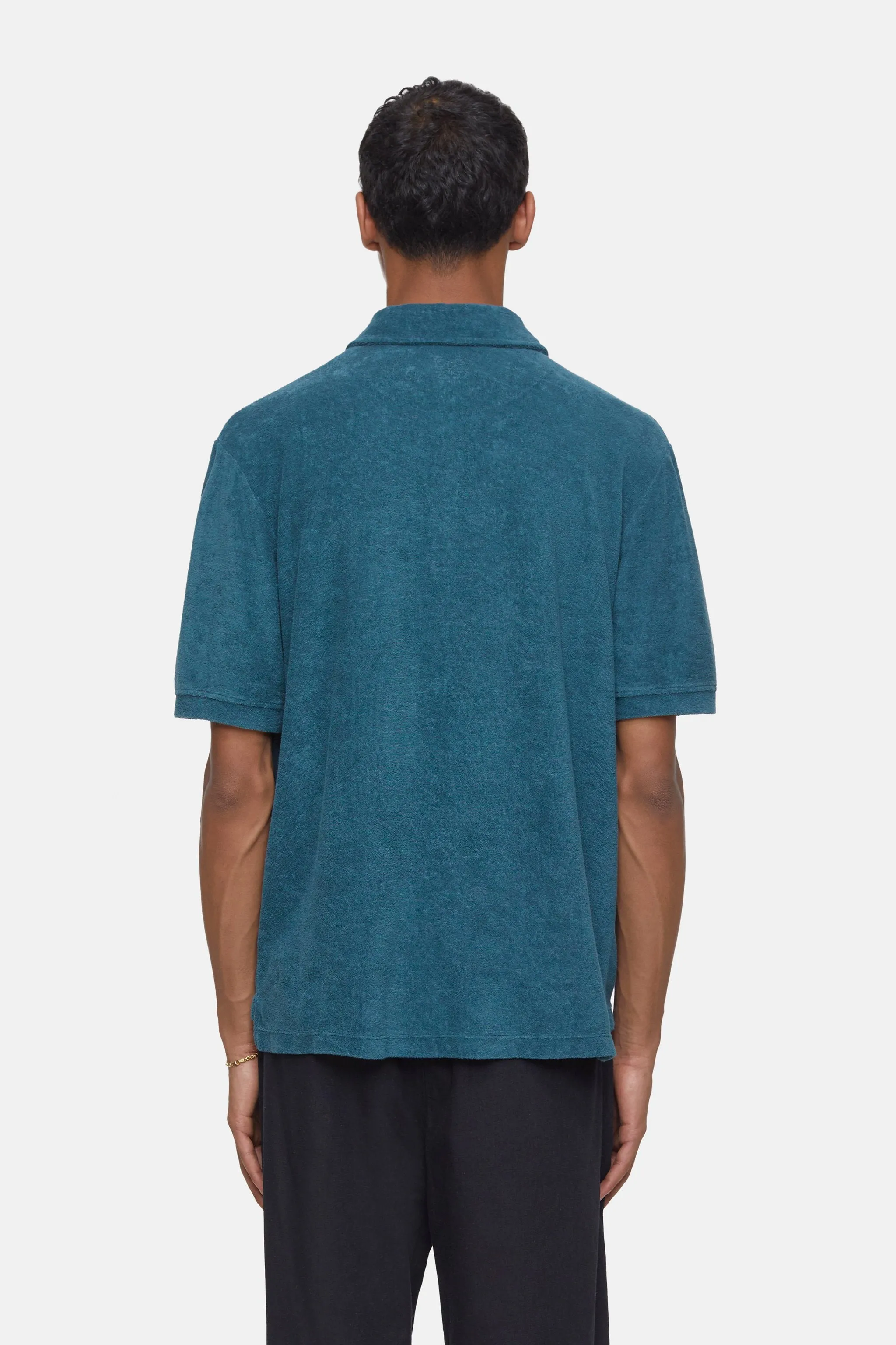 Closed Midnight Lake Blue Terry Polo Shirt