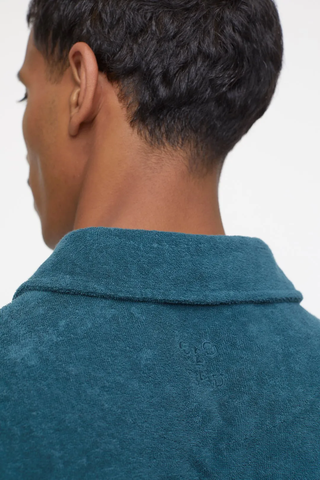 Closed Midnight Lake Blue Terry Polo Shirt