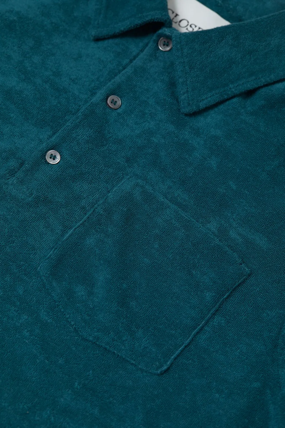 Closed Midnight Lake Blue Terry Polo Shirt