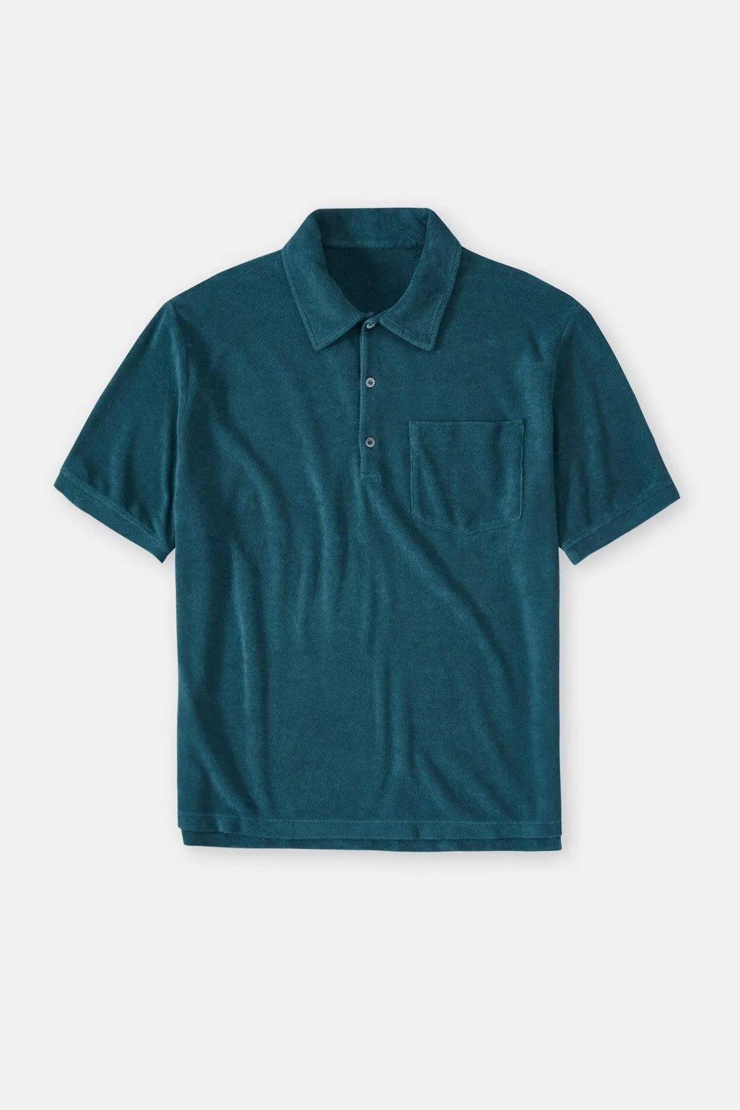 Closed Midnight Lake Blue Terry Polo Shirt